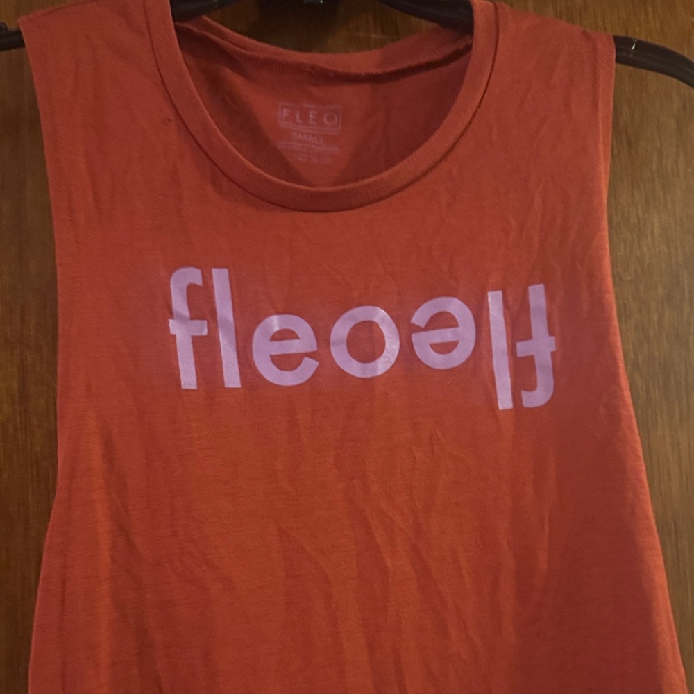 Fleo Vibrant Red Tank Top with White Logo